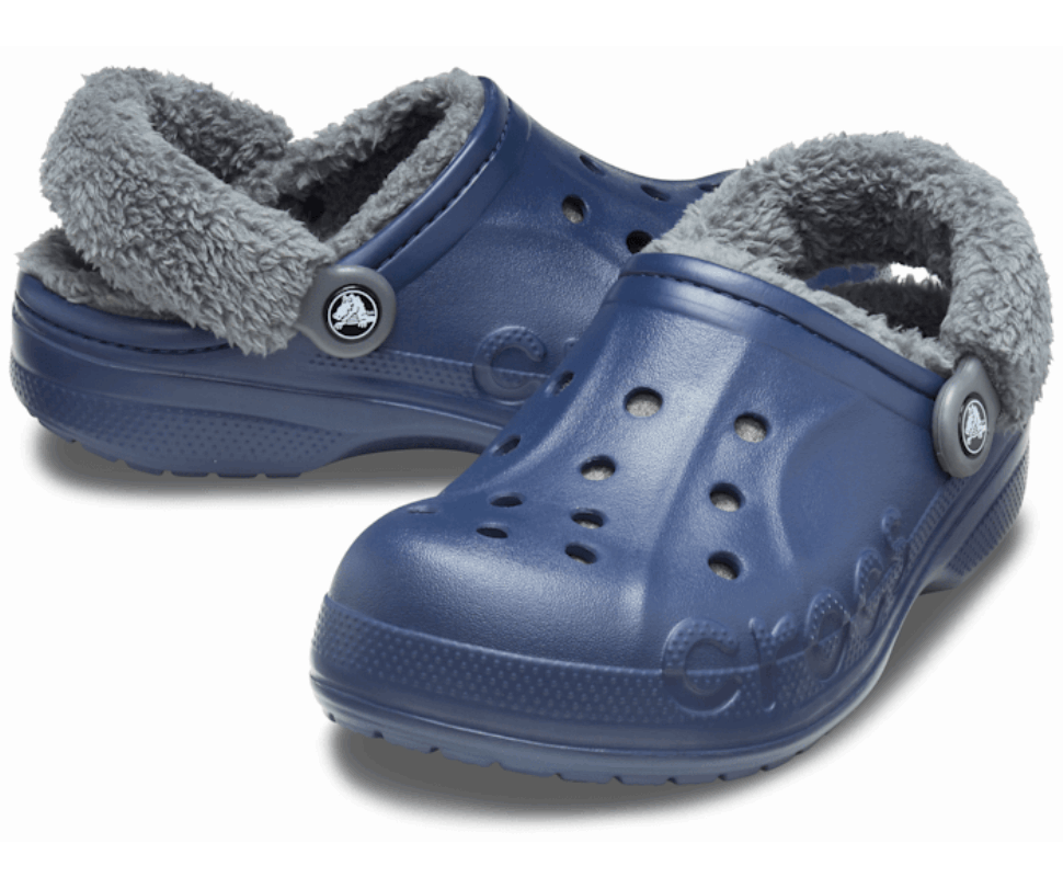 Crocs Baya Izklāta Fuzz-strap Clog Tumši šīfera Pelēks