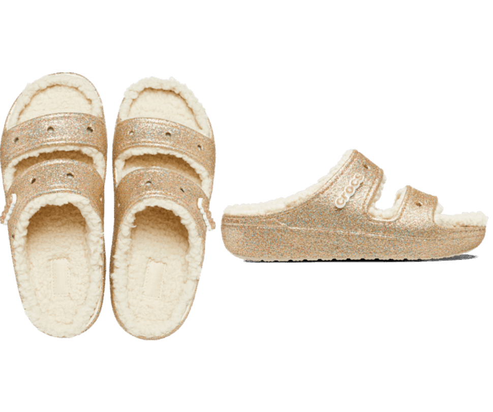 Crocs Classic Crocs Cozzzy Glitter Sandal Multi Gold