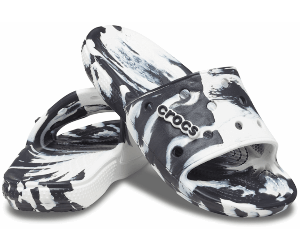 Crocs Klasisks Crocs Marmora Slidkalniņš Balts Melns