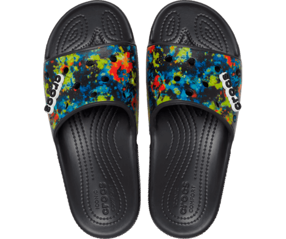 Crocs Classic Crocs Tie-dye Grafiskais Slide Multi Black