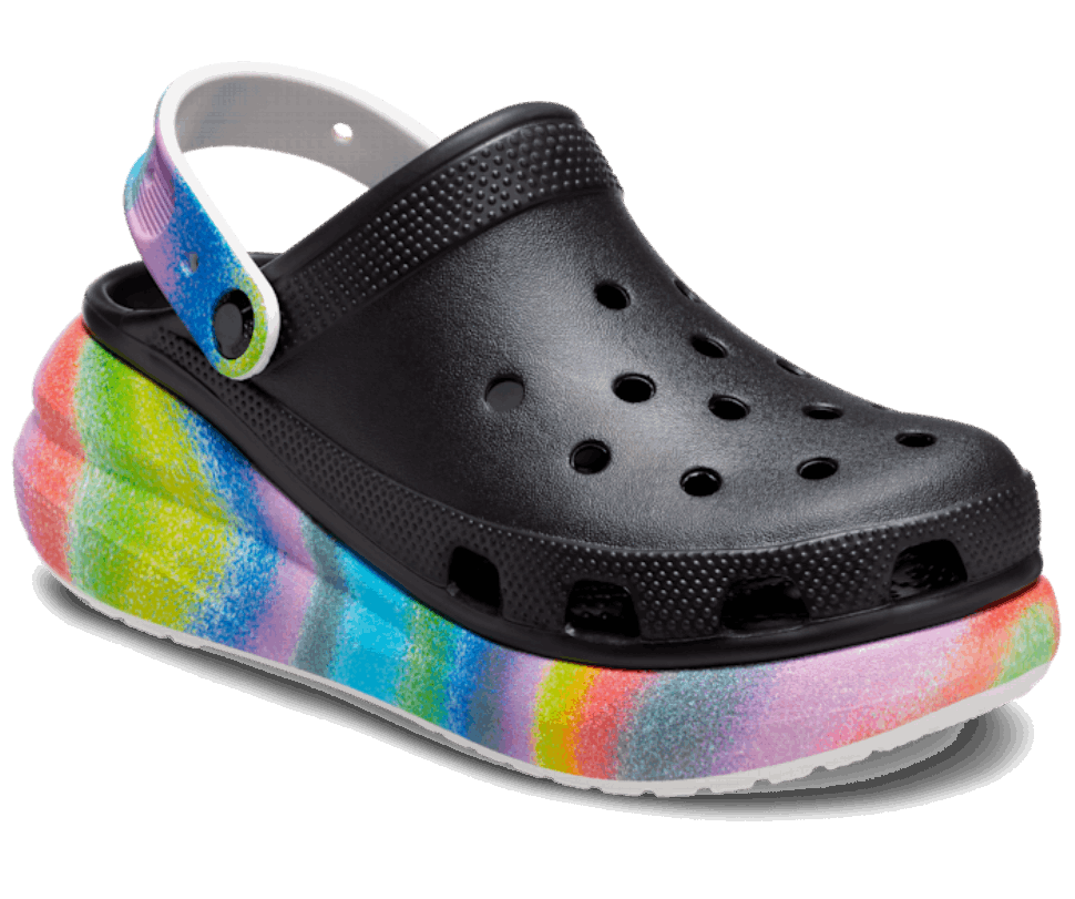 Crocs Classic Crush Spray Dye Clog Black Multi