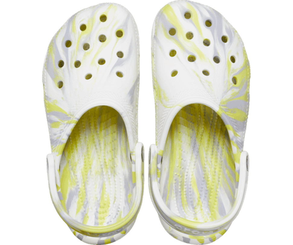 Crocs Klasisks Marmora Koka Tupele Balts Mikročips