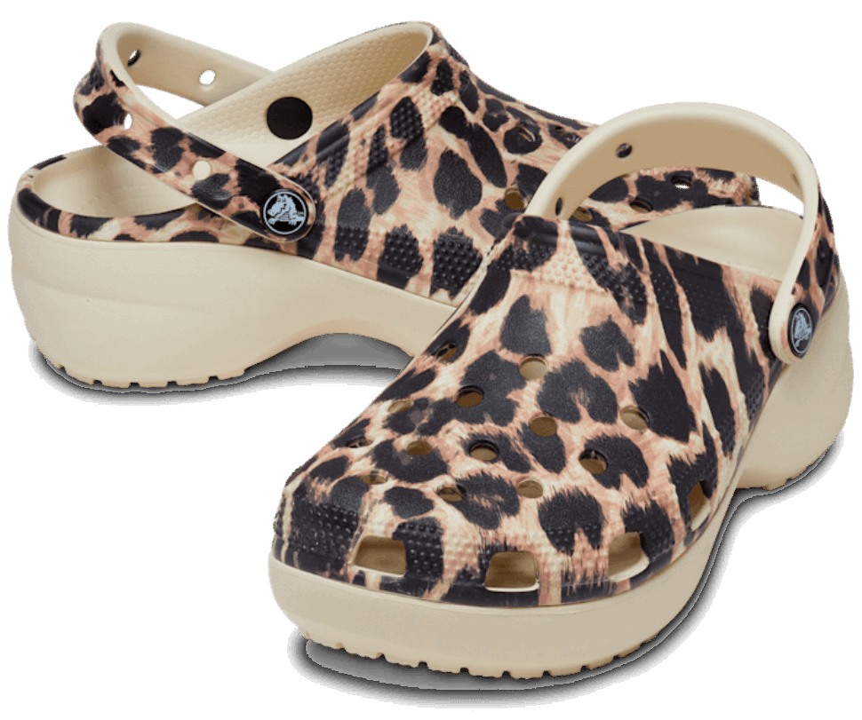 Crocs Klasiskās Platformas Dzīvnieku Remikss Clog Bone Leopard