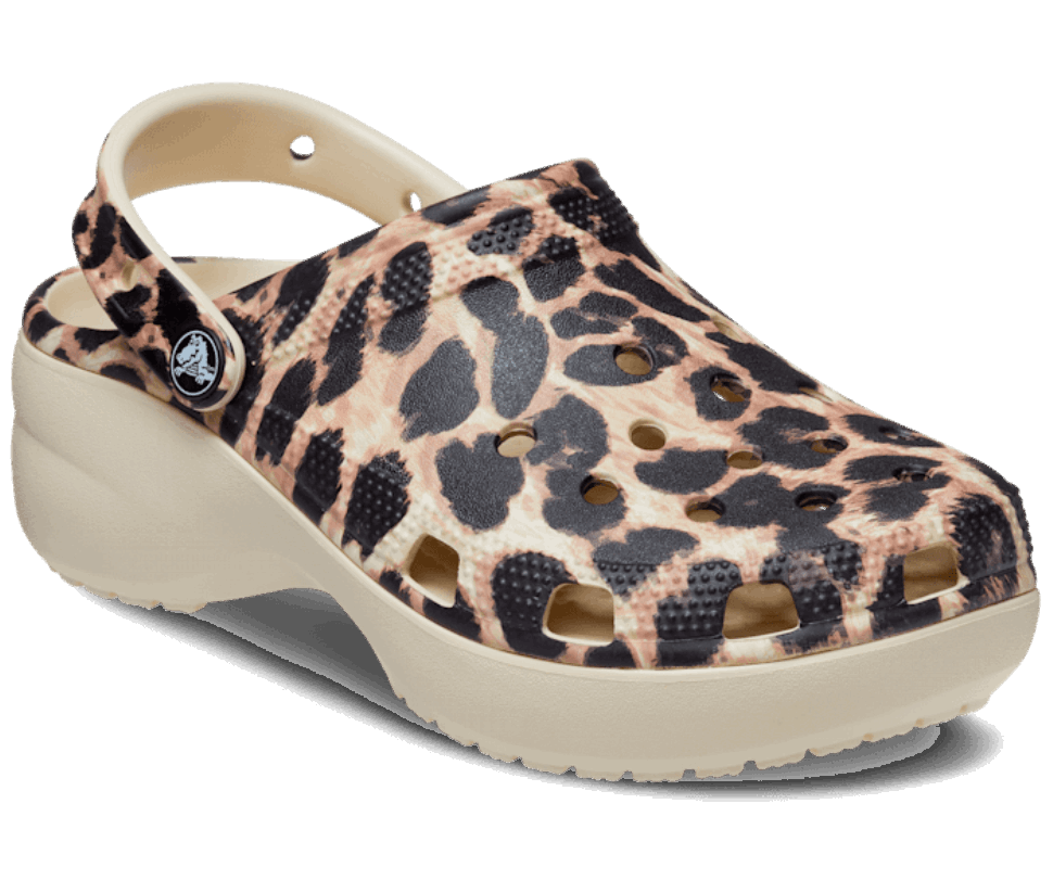 Crocs Klasiskās Platformas Dzīvnieku Remikss Clog Bone Leopard