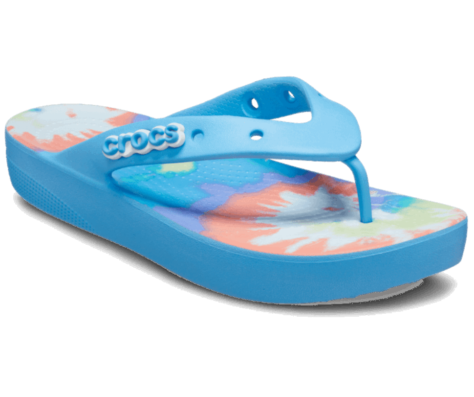 Crocs Klasiskās Platformas Kaklasaites Krāsas Grafiskais Flip W Skābekļa Multi