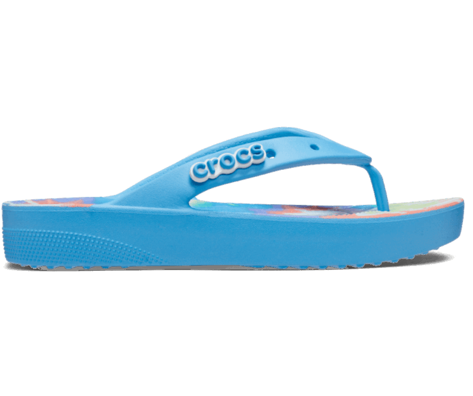 Crocs Klasiskās Platformas Kaklasaites Krāsas Grafiskais Flip W Skābekļa Multi