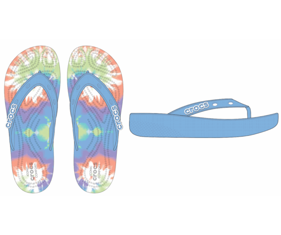 Crocs Klasiskās Platformas Kaklasaites Krāsas Grafiskais Flip W Skābekļa Multi