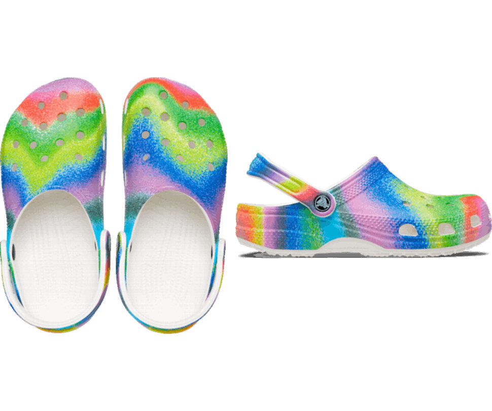 Crocs Classic Spray Dye Clog White Multi