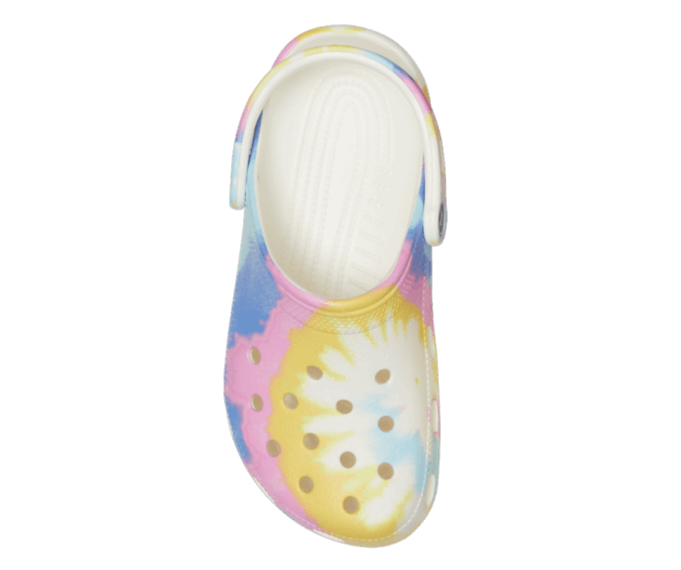 Crocs Klasisks Tie-dye Grafiskais Koka Tupele Balts Multi
