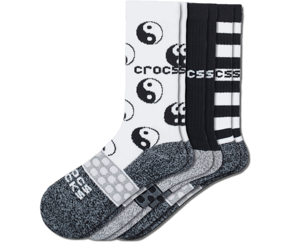 Crocs Zeķes Pieaugušo Apkalpe Easy Icon 3-pack Black White