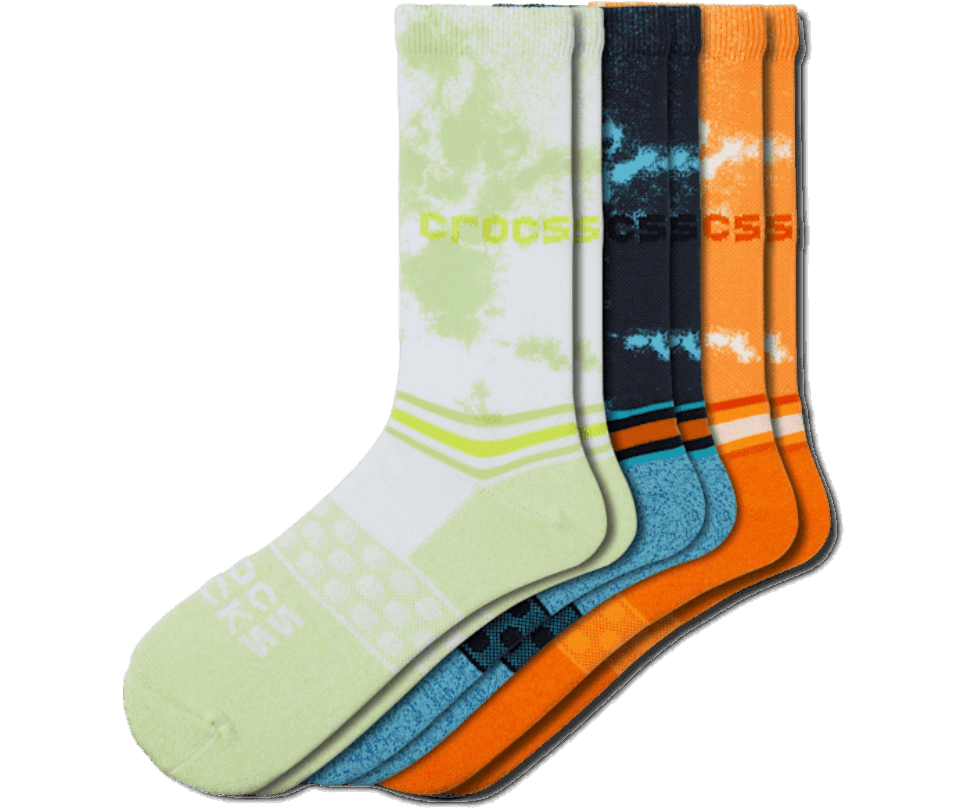 Crocs Socks Pieaugušo Ekipāžas Sezonas Krāsviela 3 Iepakojums Multi