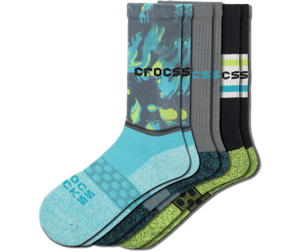 Crocs Zeķes Pieaugušo Apkalpe Sezonāls Marmors 3 Pack Slate Grey Multi