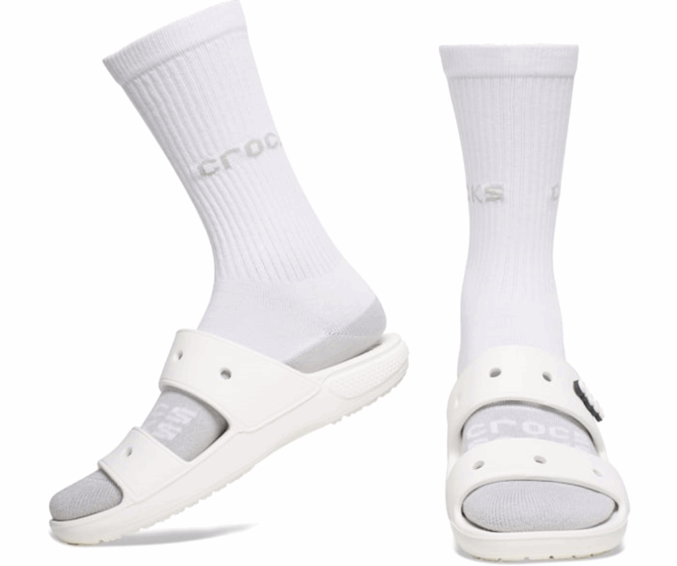 Crocs Zeķes Pieaugušajiem Crew Solid 3-pack White