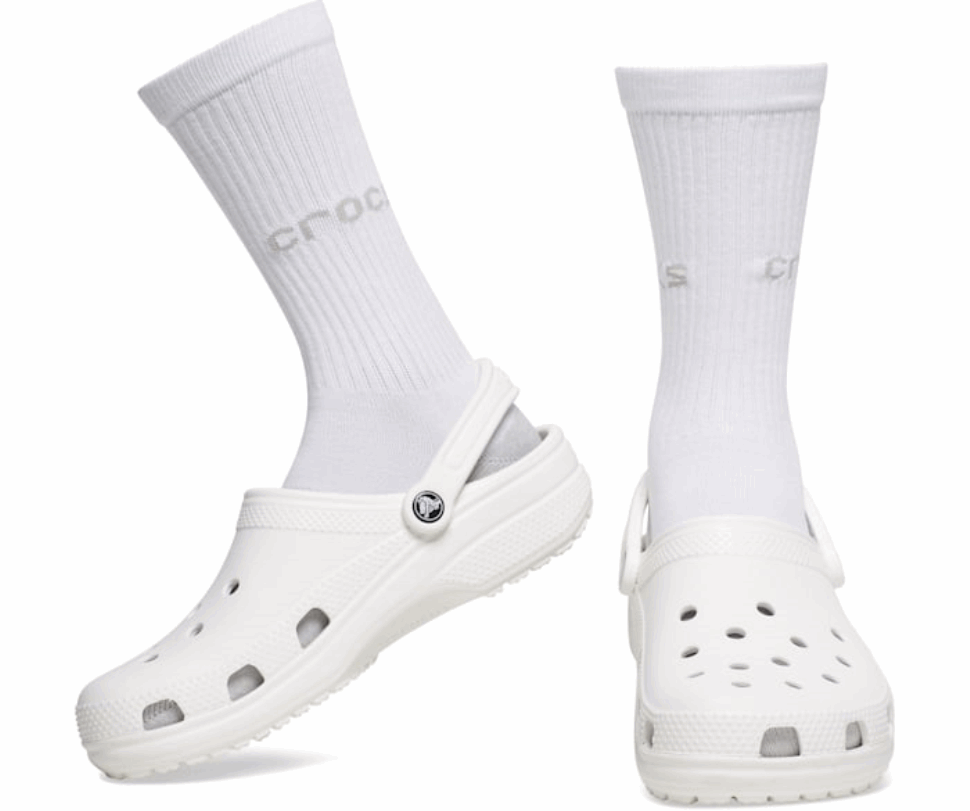 Crocs Zeķes Pieaugušajiem Crew Solid 3-pack White