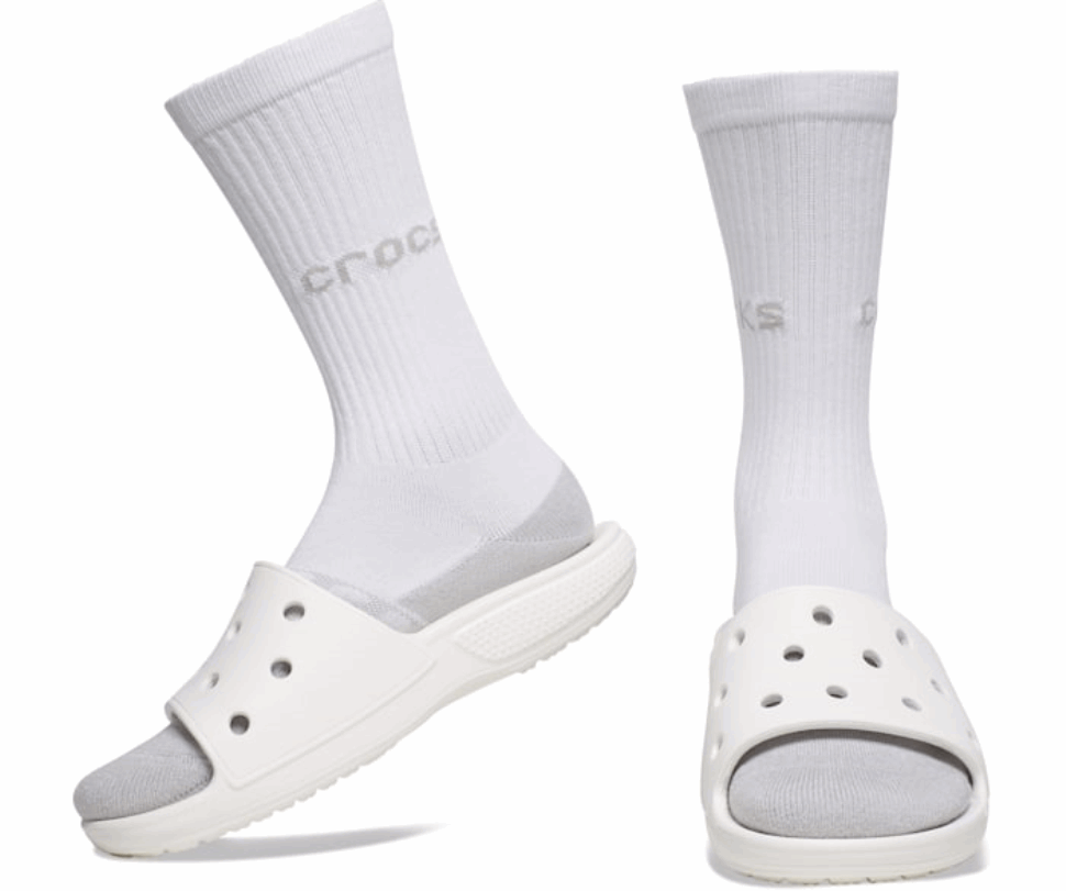 Crocs Zeķes Pieaugušajiem Crew Solid 3-pack White