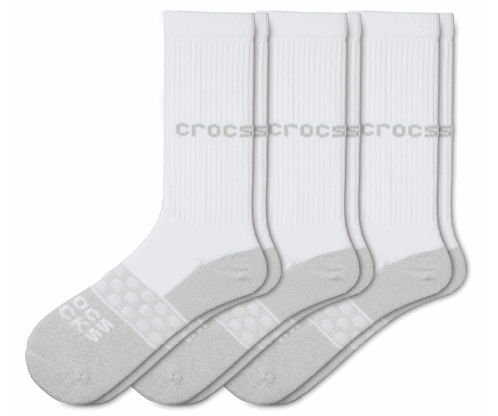 Crocs Zeķes Pieaugušajiem Crew Solid 3-pack White