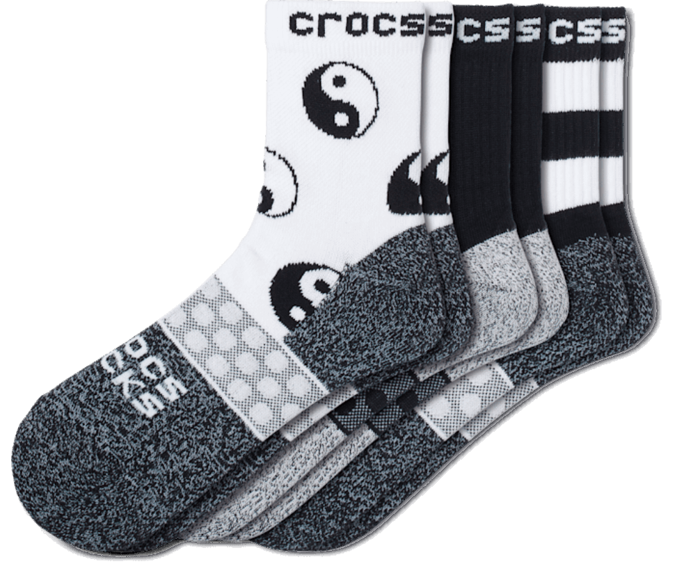 Crocs Zeķes Pieaugušajiem Ceturtdaļa Easy Icon 3-pack Black White
