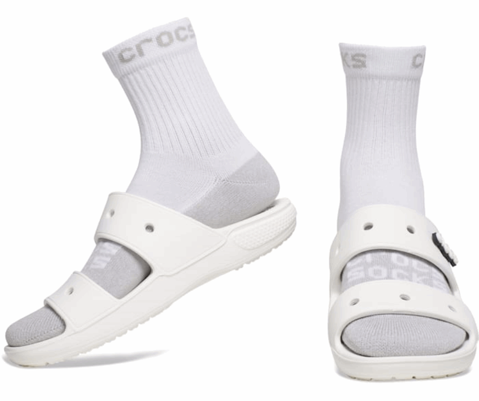 Crocs Zeķes Pieaugušajiem Ceturtdaļa Solid 3-pack White