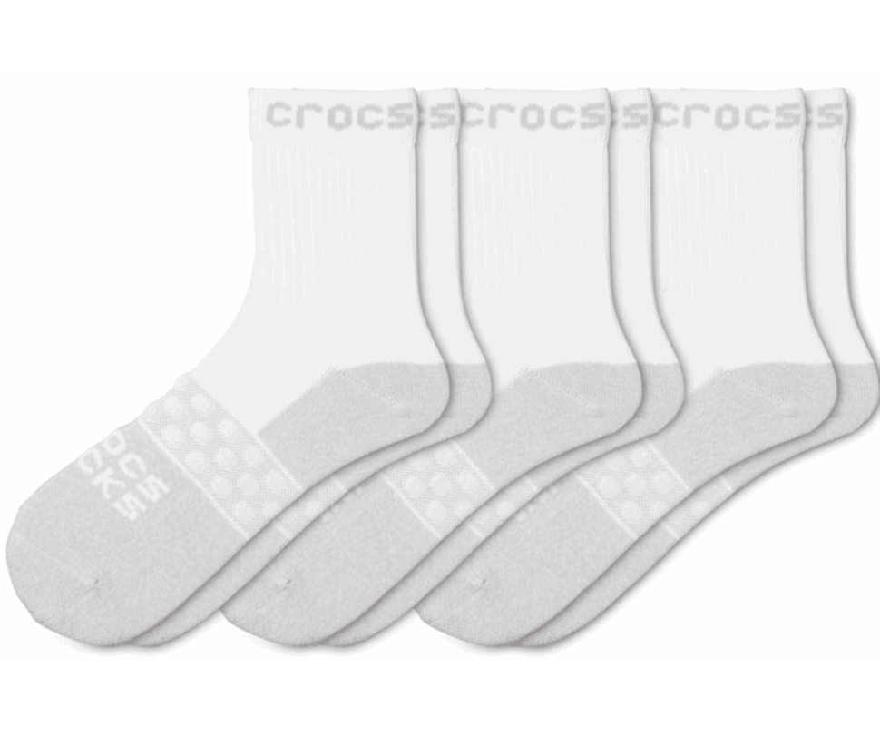 Crocs Zeķes Pieaugušajiem Ceturtdaļa Solid 3-pack White