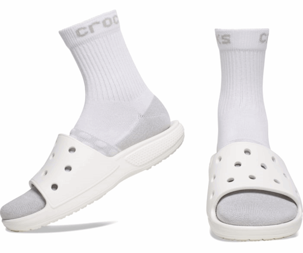 Crocs Zeķes Pieaugušajiem Ceturtdaļa Solid 3-pack White