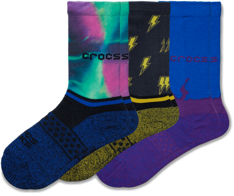 Crocs Socks Kid Crew No šīs Pasaules 3-pack Black Multi