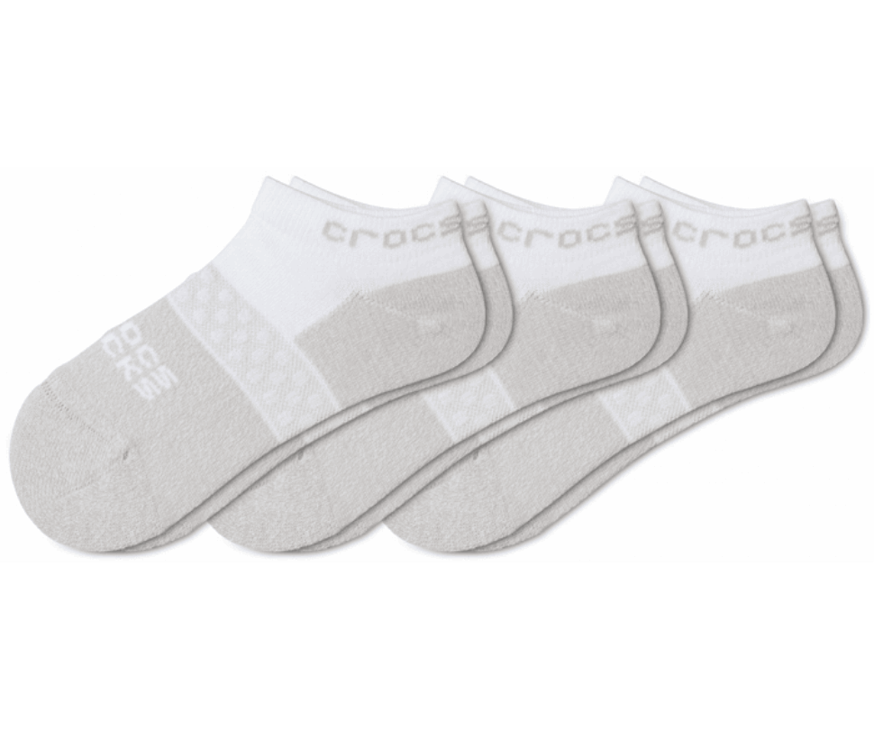 Crocs Zeķes Kazlēnu Zemas Mūžzaļas 3 Iepakojumi Baltas