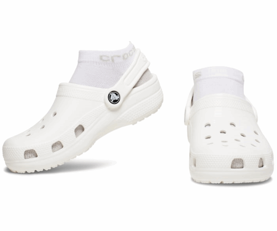 Crocs Zeķes Kazlēnu Zemas Mūžzaļas 3 Iepakojumi Baltas