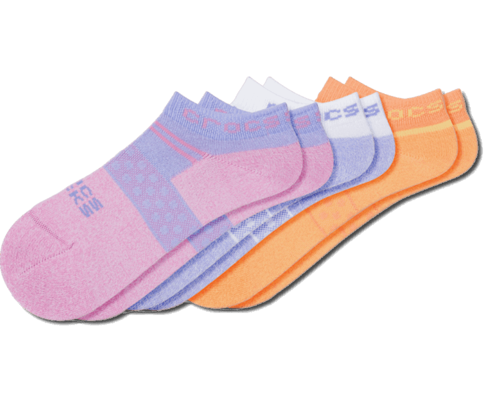 Crocs Zeķes Kazlēnu Zema Meitene Baseina Ballīte 3 Pack Tropical White