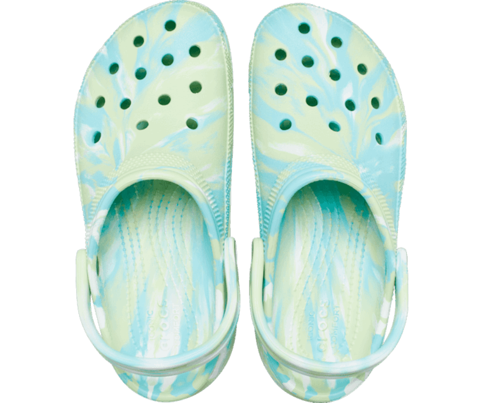 Crocs Sieviešu Klasiskās Platformas Marmora Koka Tupele Selerijas Multi