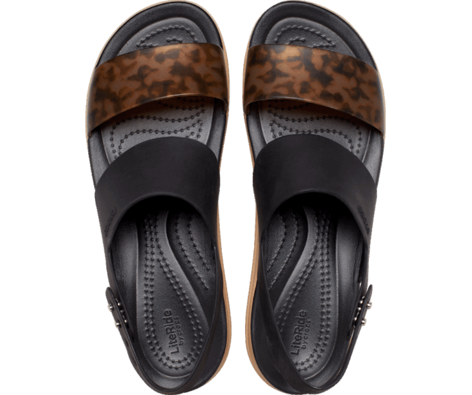 Crocs Sieviešu Crocs Brooklyn Bruņurupucis Zems ķīlis Melns Multi