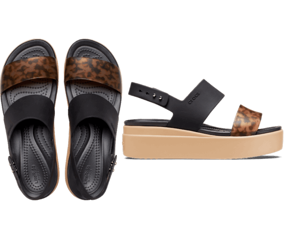 Crocs Sieviešu Crocs Brooklyn Bruņurupucis Zems ķīlis Melns Multi